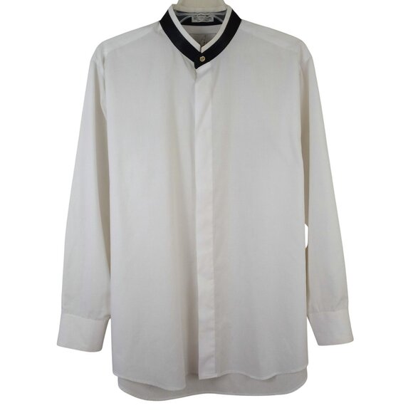 Vintage Neil Allyn White Formal Tuxedo Dress Shirt Banded Collar XL 17 34.5 - Picture 1 of 8